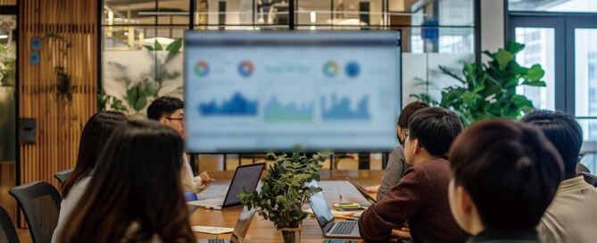 구글 광고 대행사란 주 업무에 대해 테라그로스 광고주에 실적 보고 및 전략 인사이트 회의 사진